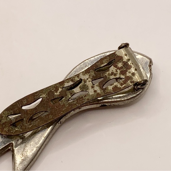 Vintage/antique clear rhinestone art deco bow dress clip 1930s? - Picture 10 of 10